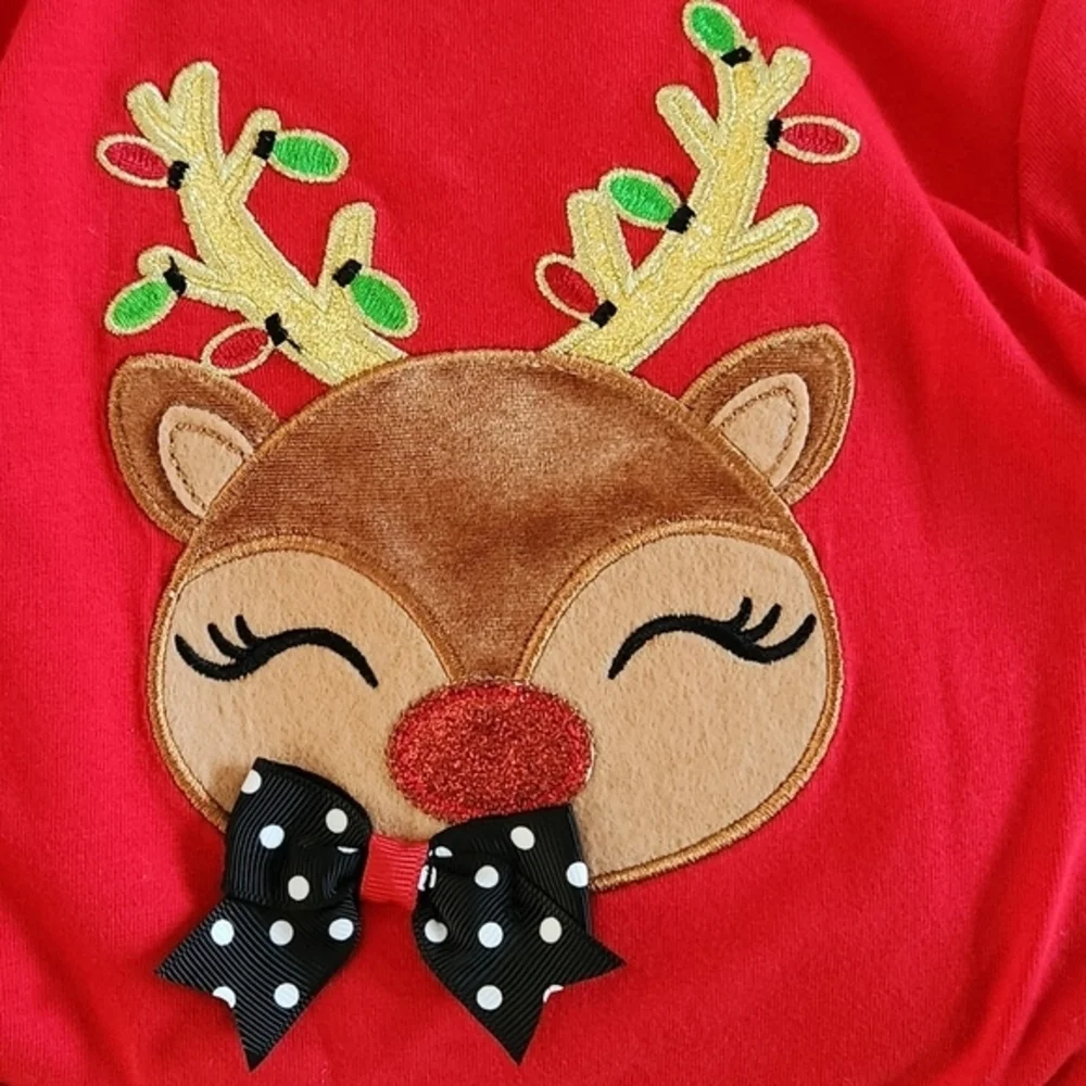 Counting Daises Reindeer Set Long Sleeve & Leggings with Ruffles‎ 2pcs
